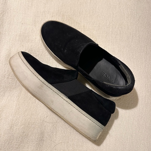 Vince women Warren platform sneaker suede black 7 - Picture 5 of 5